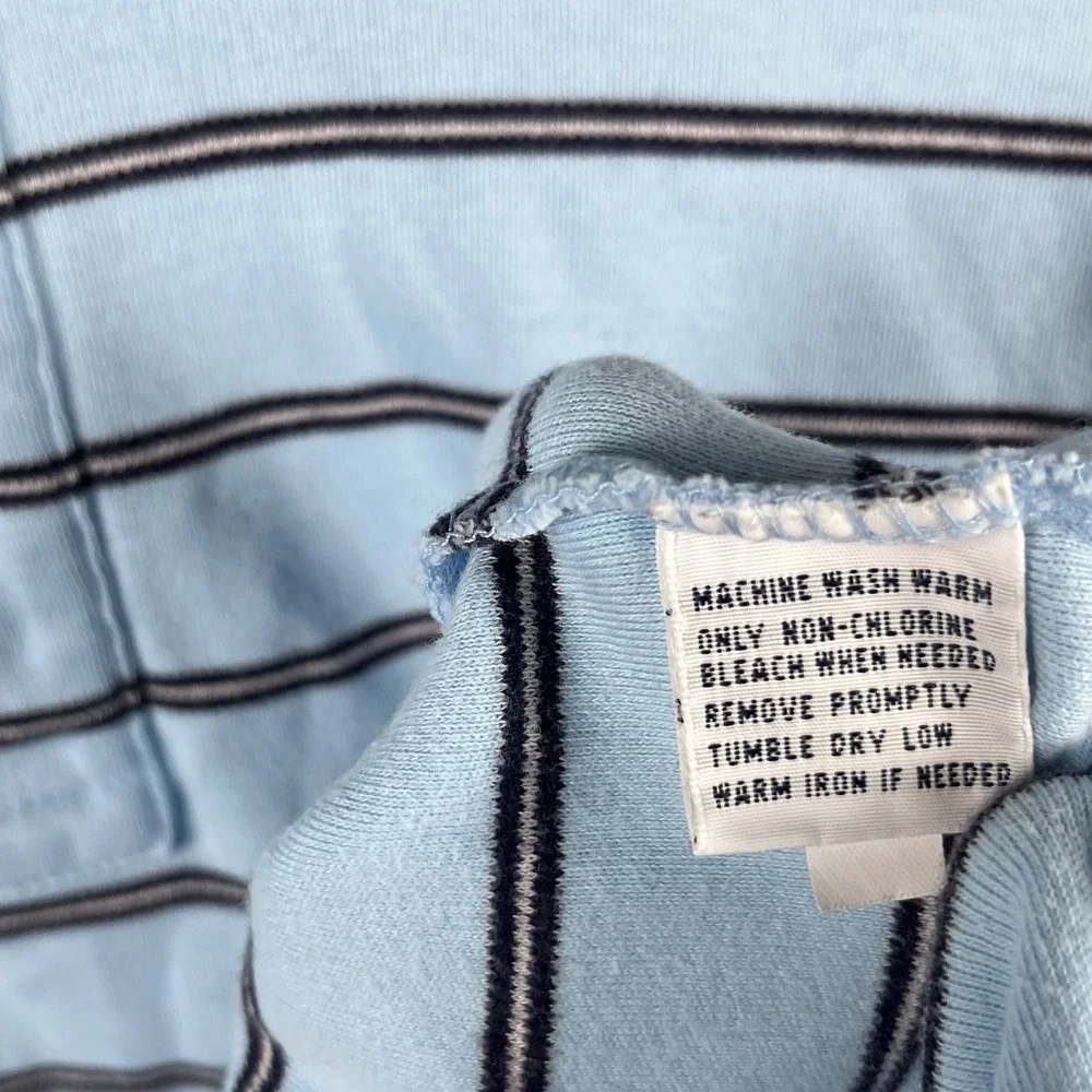 Polo Ralph Lauren Men's Blue Striped Vtg Polo Shirt Large